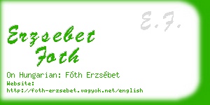 erzsebet foth business card